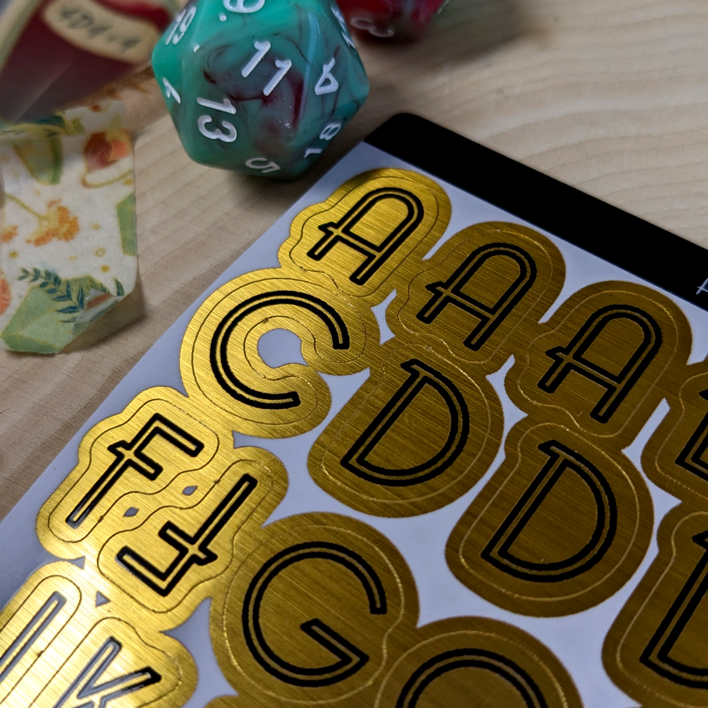 Letter Stickers Gold Foil