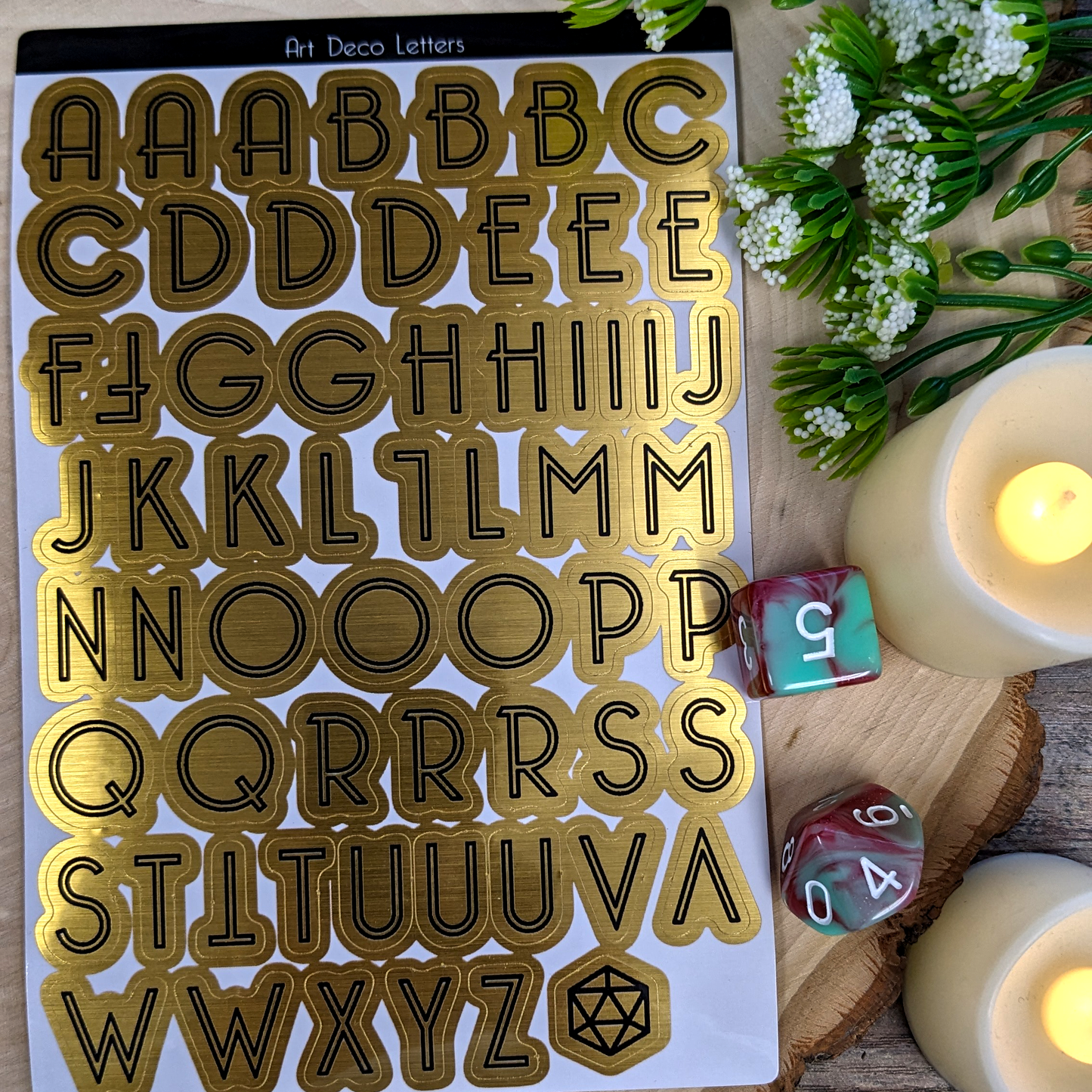 Letter Stickers Gold Foil