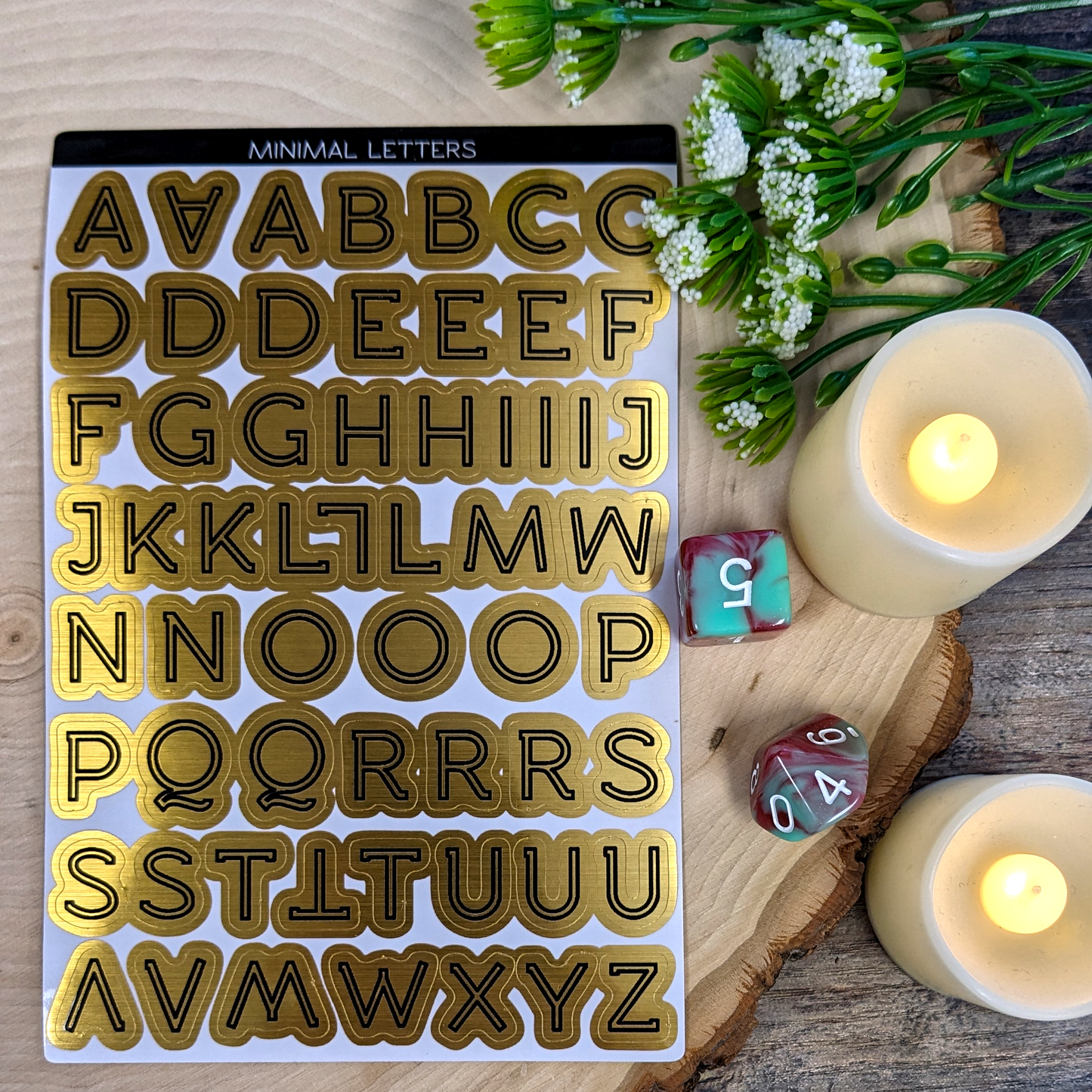 Letter Stickers Gold Foil