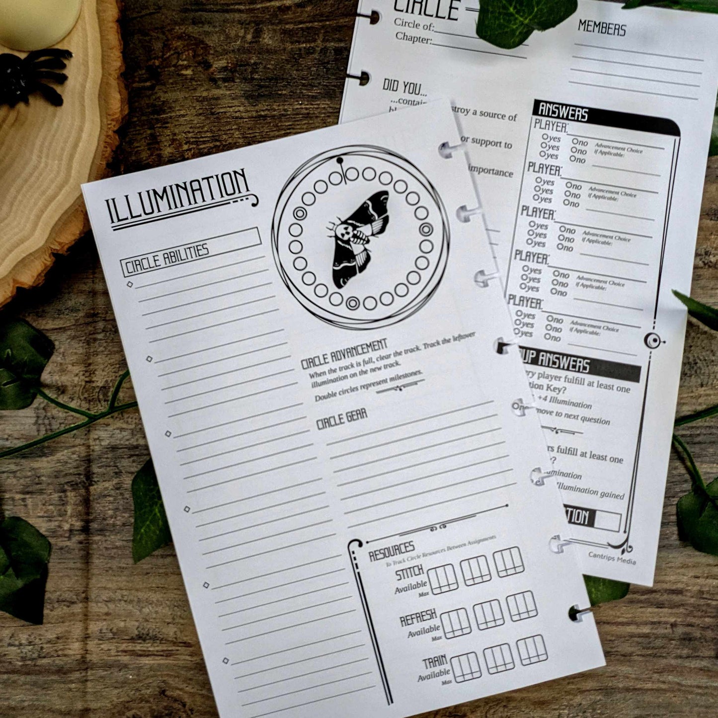 Candela Obscura Character Sheets | Player Sized Notebooks