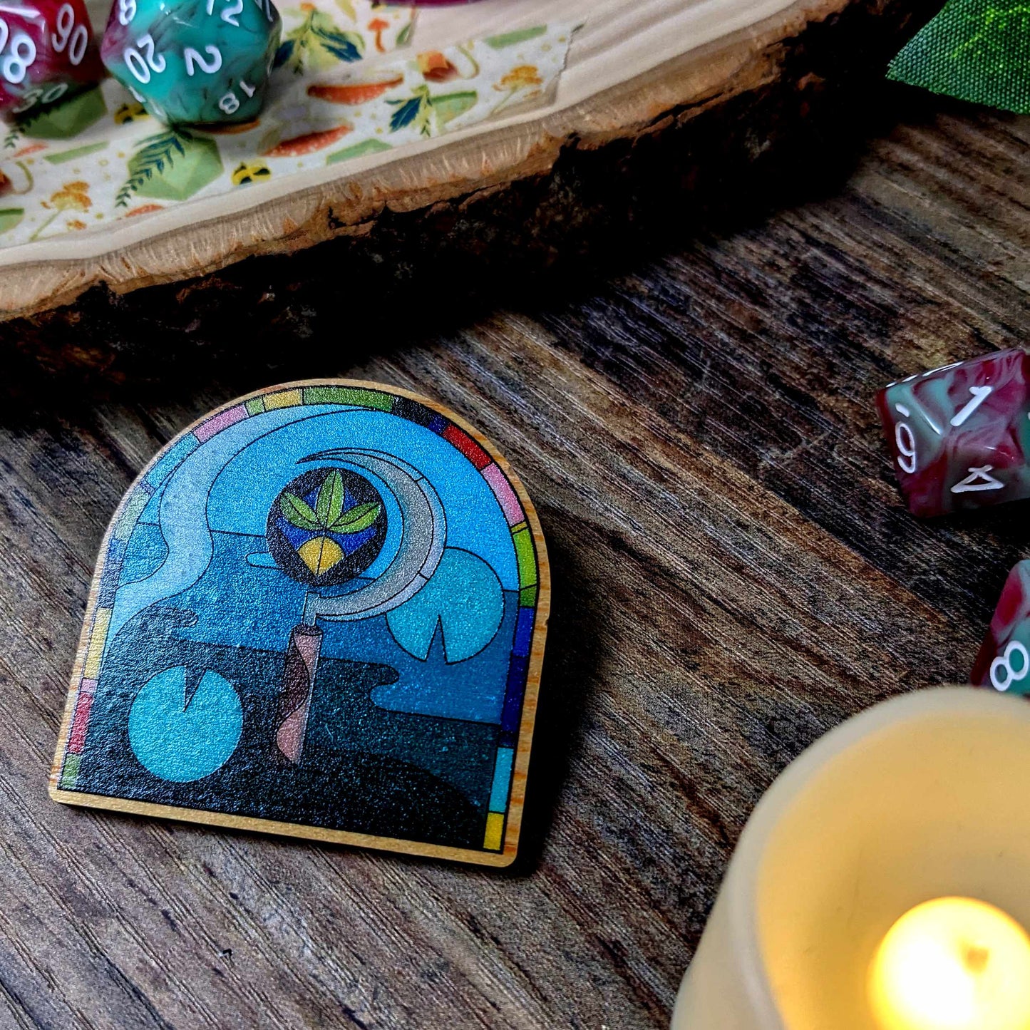 Stained Glass D&D Class Pins | Wooden Pins