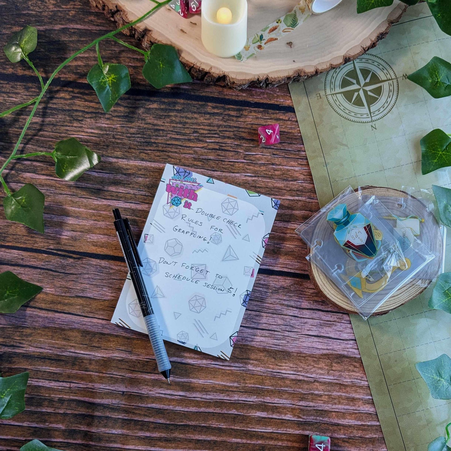 Just Roll With it Notepad TTRPG, DND, Dice