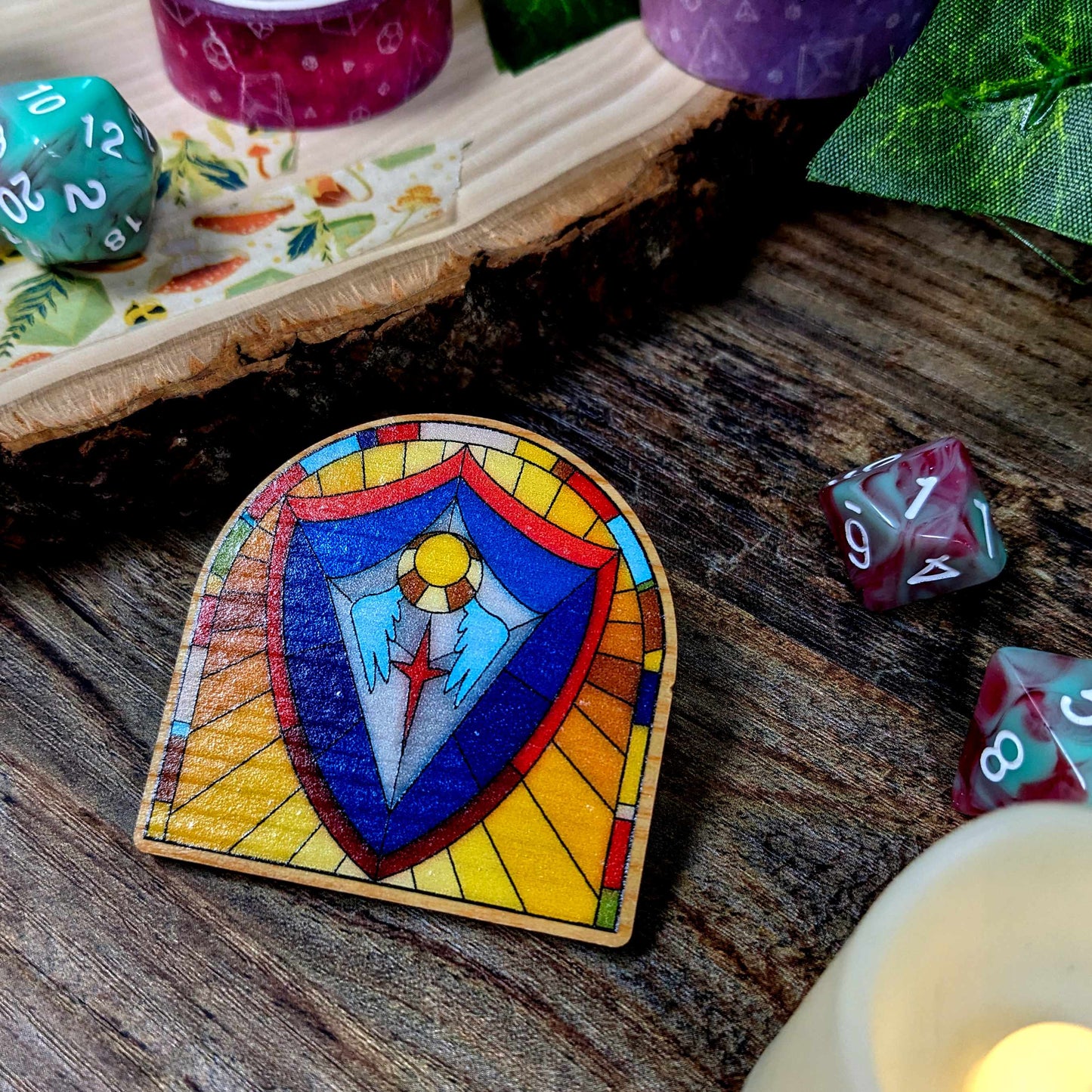 Stained Glass D&D Class Pins | Wooden Pins