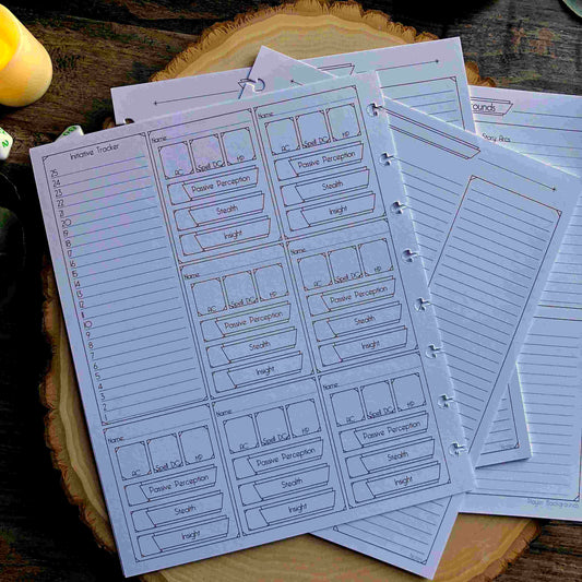 D&D 5e Dungeon Master Sheets | GM & DM Size Notebooks
