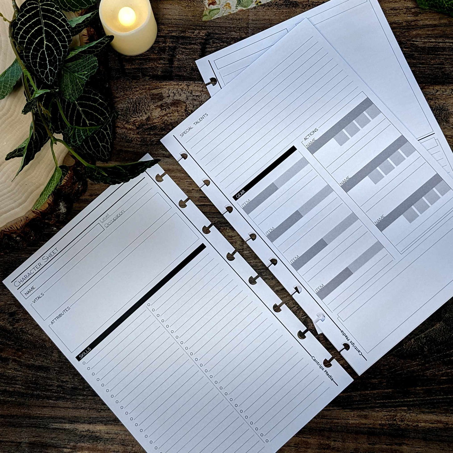 Universal TTRPG Character Sheets | Player's Notebook Size