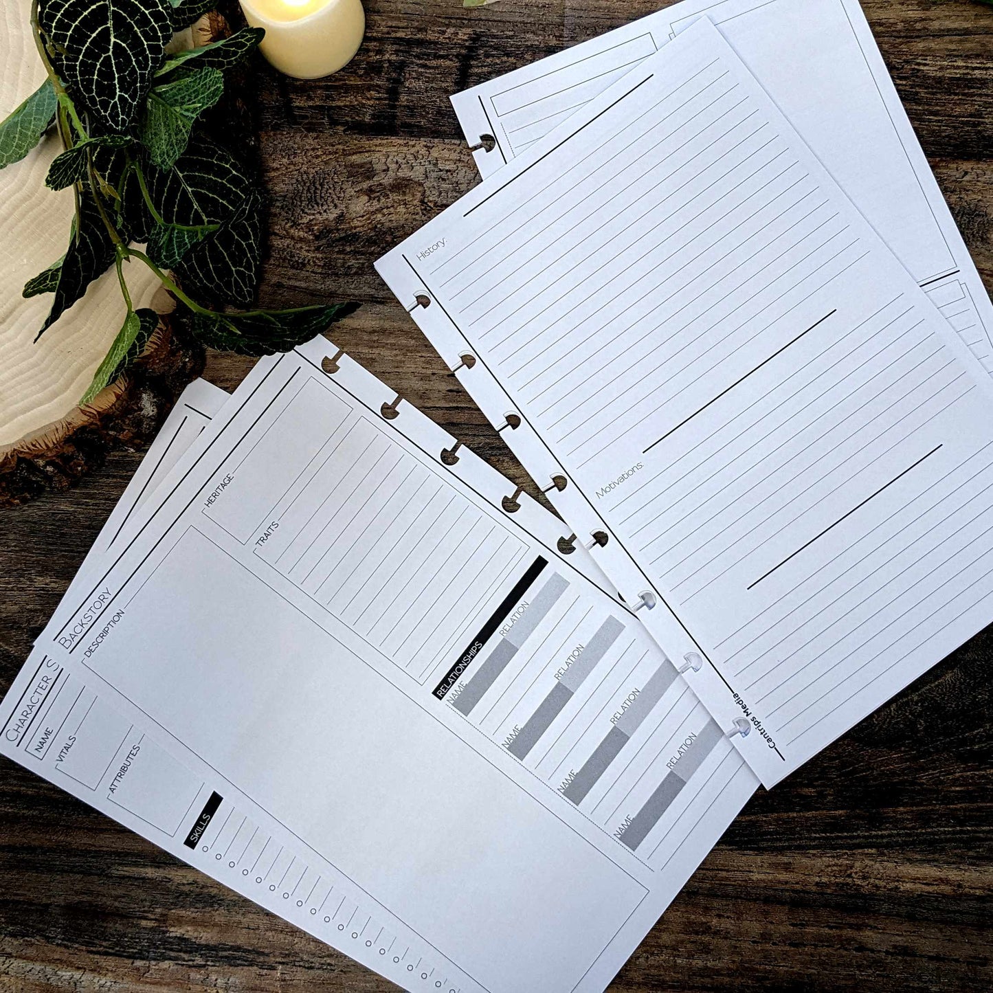 Universal TTRPG Character Sheets | Player's Notebook Size