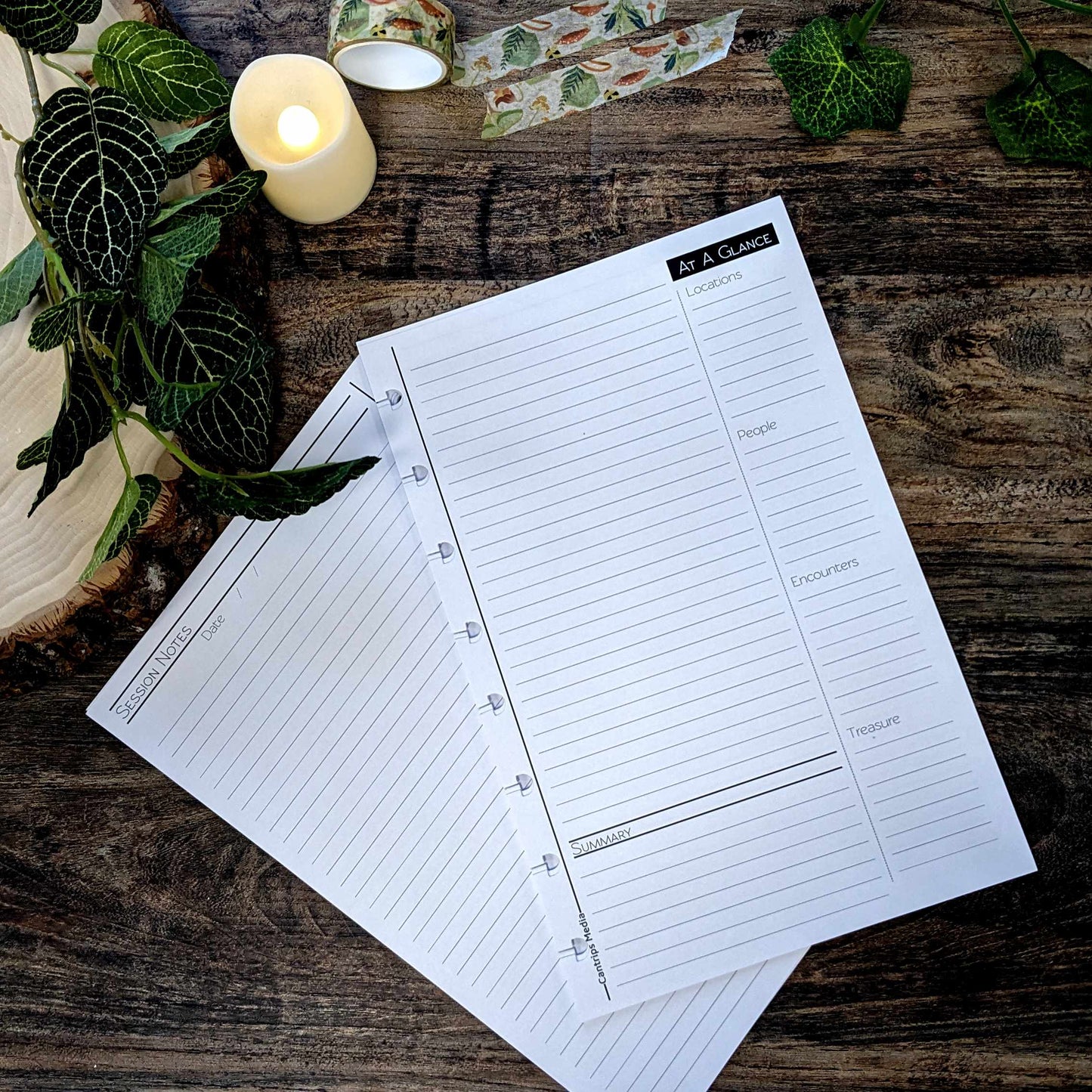 Minimal Page Refills | Player's Notebook Size