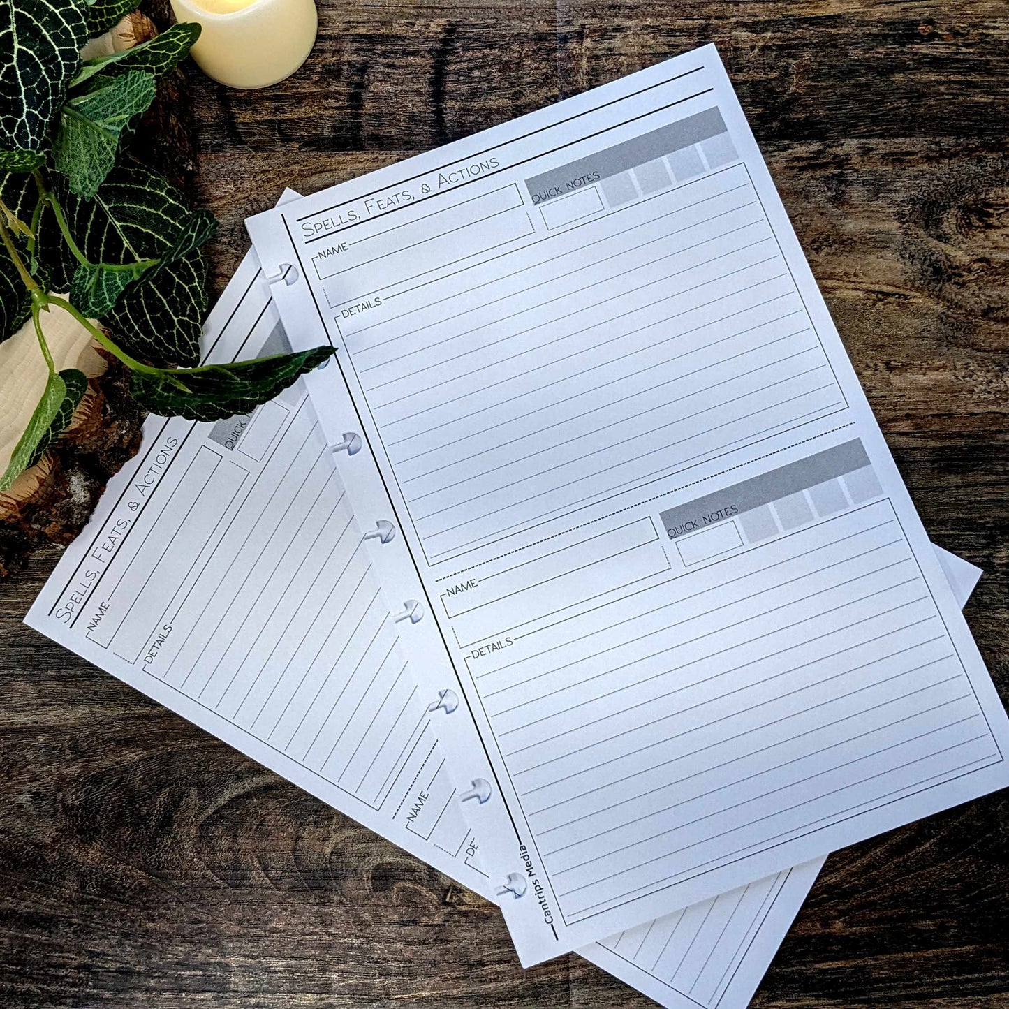 Minimal Page Refills | Player's Notebook Size