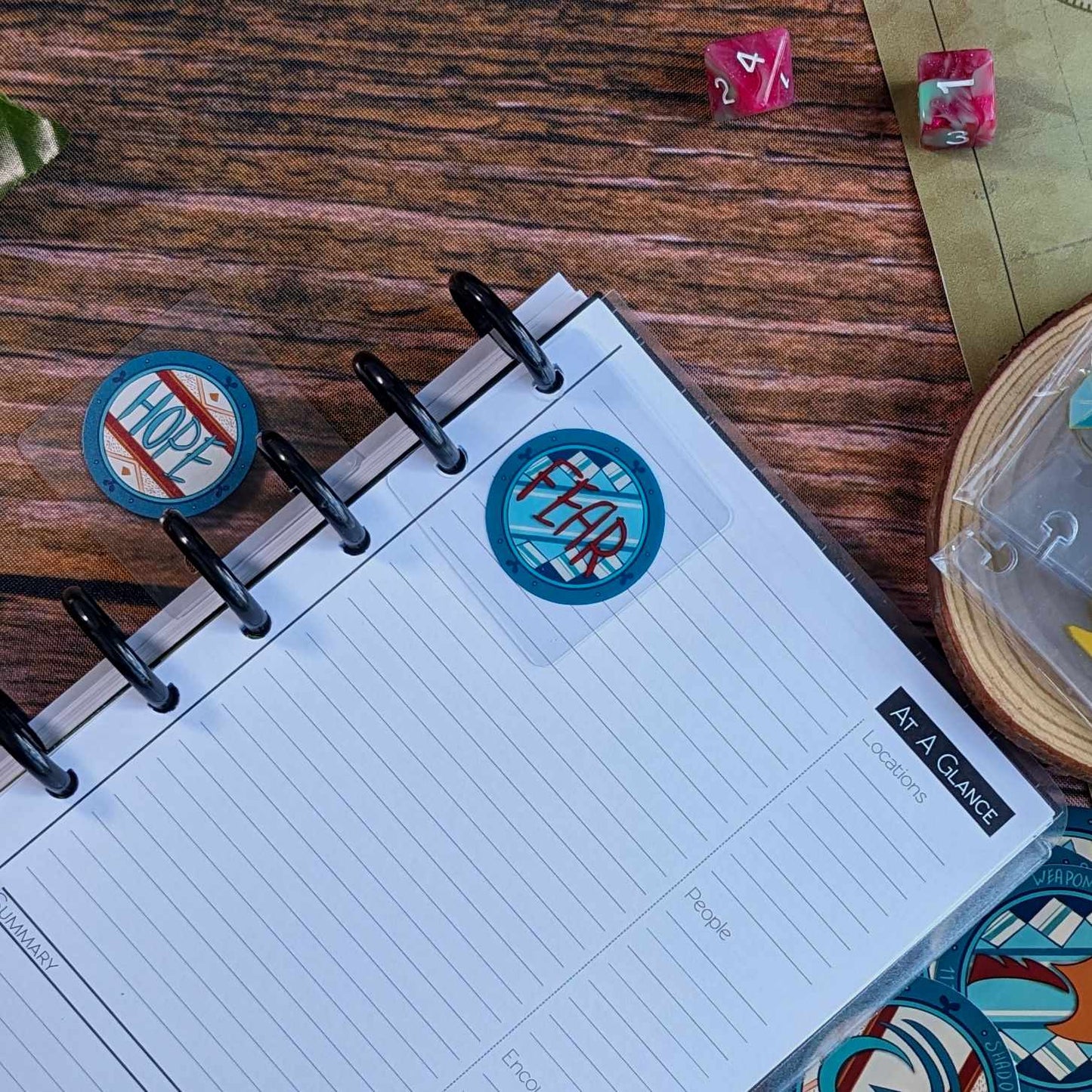 Fear/Hope Tokens for Daggerheart Notebooks