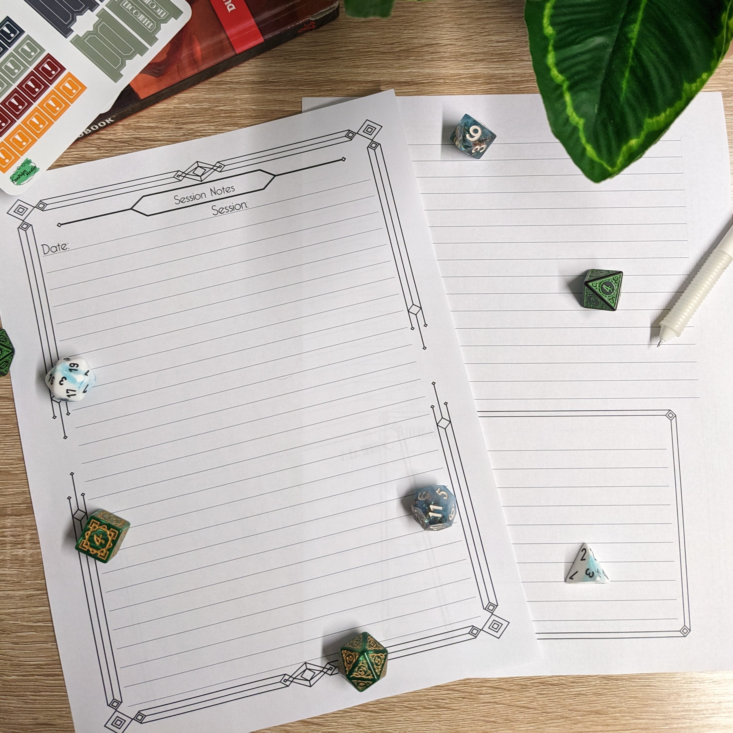 Printable Session Notes Pages Cantrips Media