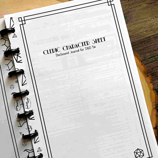 Cleric Character Sheets Page Pack (Art Deco Version)