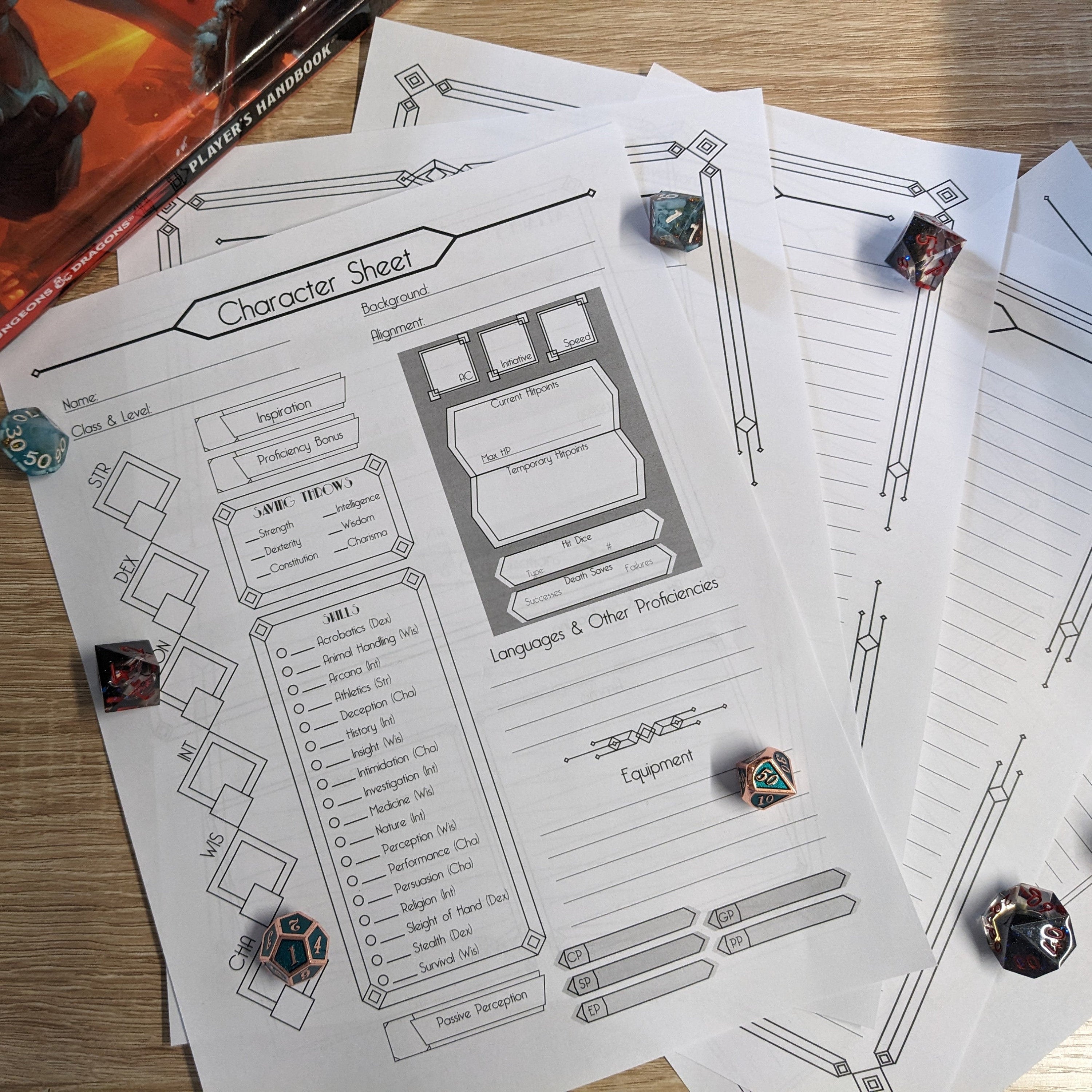 Printable Character Sheet Cantrips Media