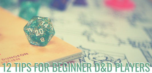 dice on a dungeon map with the words "10 tips for beginner D&D players" overlay