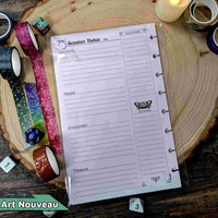 Session Notes Page Pack Refills for Player & Gamemaster Notebooks