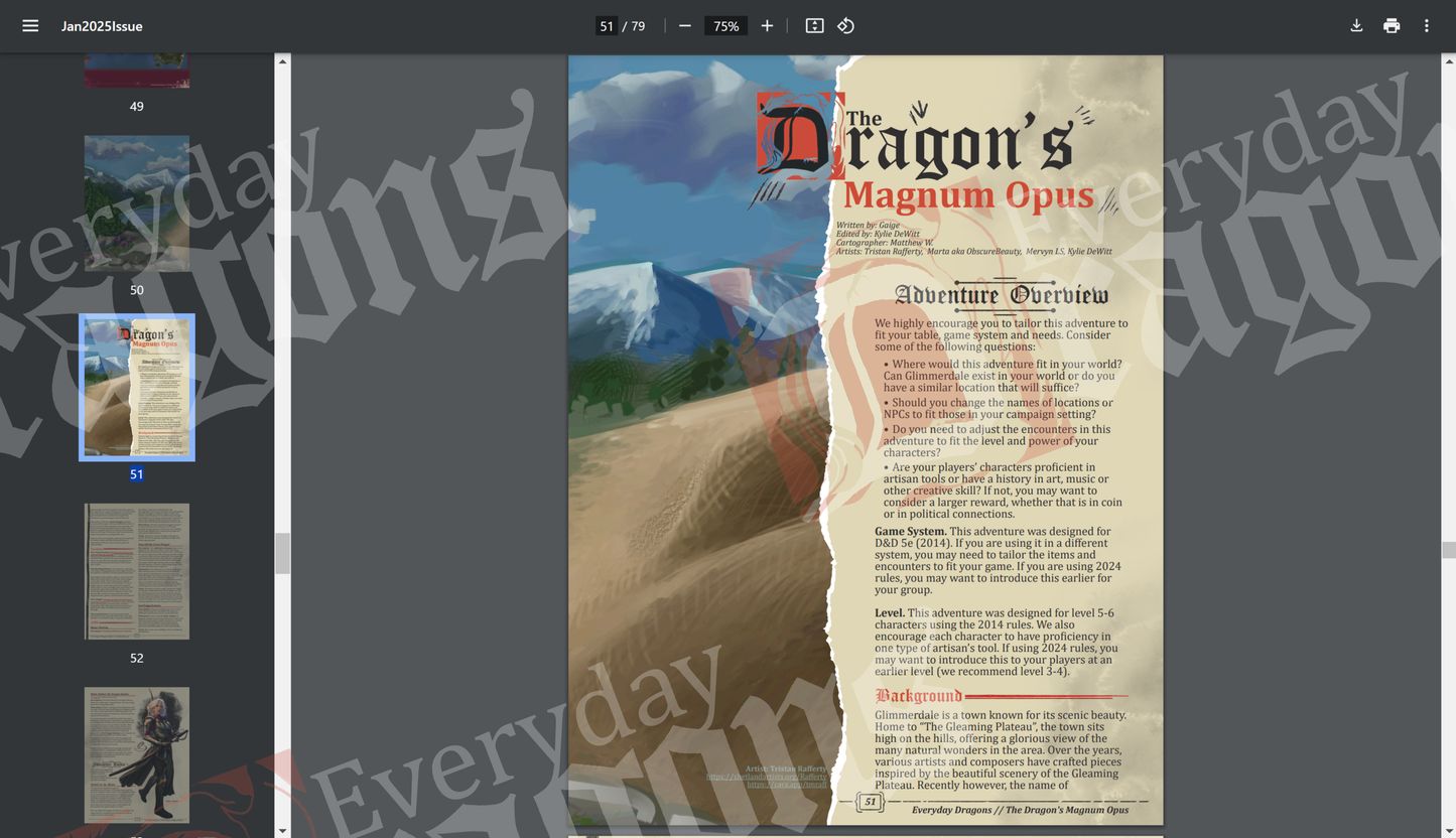 Pilot Issue - Digital Version Only - Everyday Dragons Magazine Issue 1