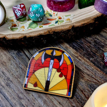 Stained Glass D&D Class Pins | Wooden Pins