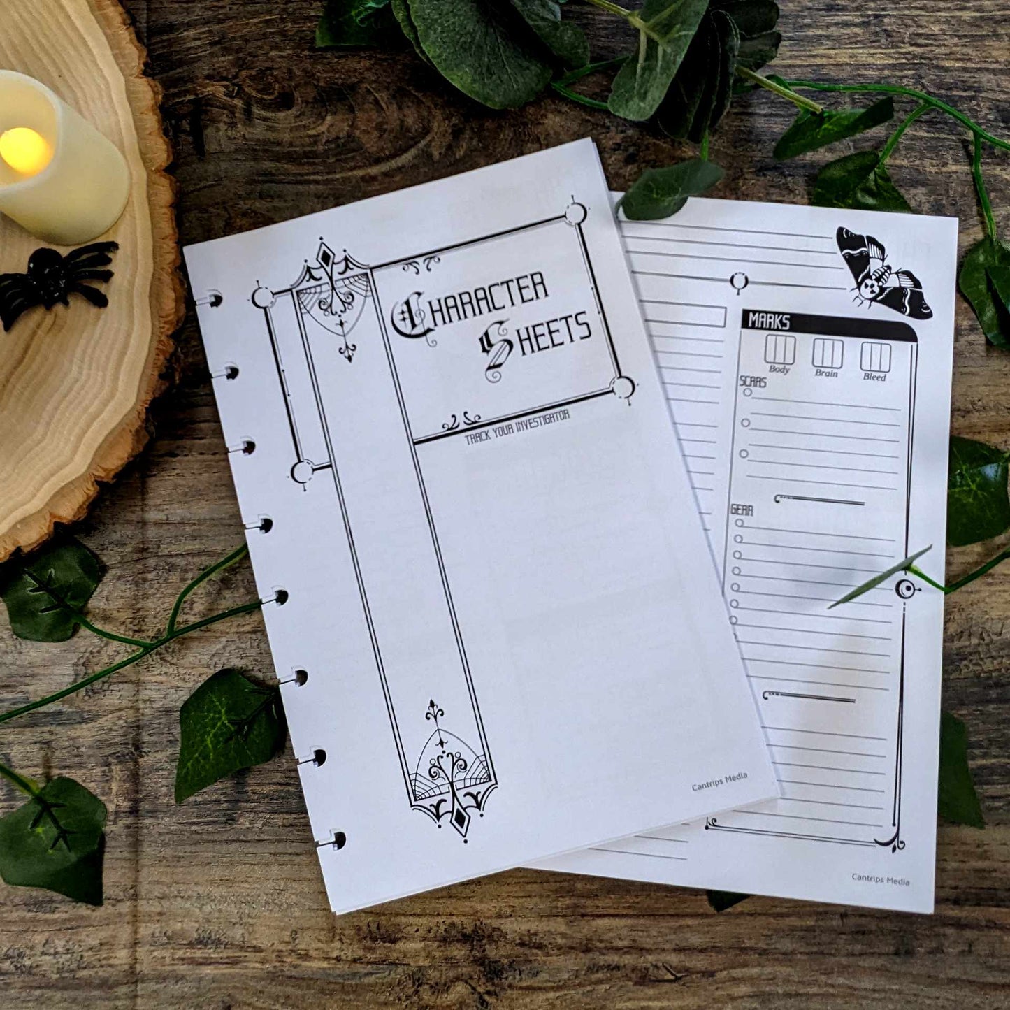 Candela Obscura Character Sheets | Player Sized Notebooks