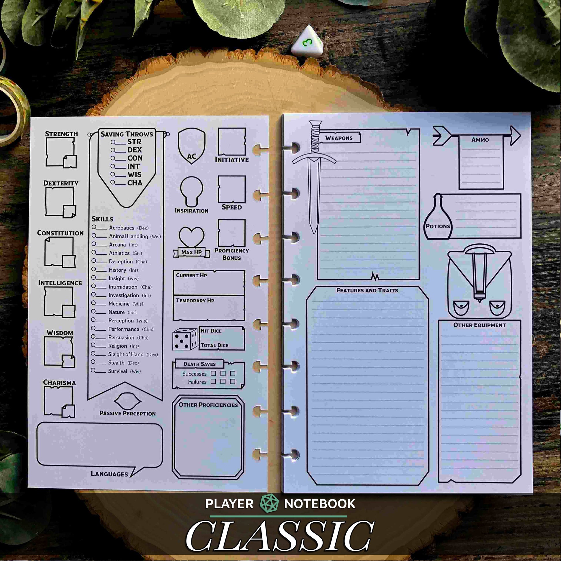 d-d-5e-character-sheets-player-sized-notebooks-cantrips-media for Free Printable Dnd Character Sheets D&D 5e Character Sheets | Player Sized Notebooks – Cantrips Media for Free Printable Dnd Character Sheets