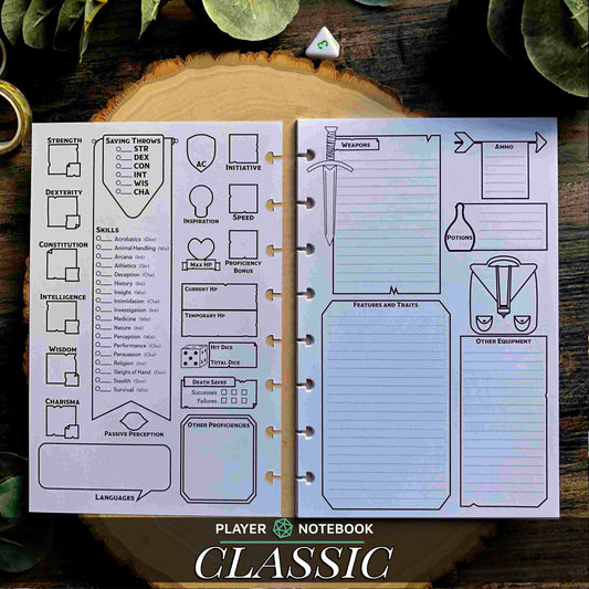 D&D 5e Character Sheets | Player Sized Notebooks