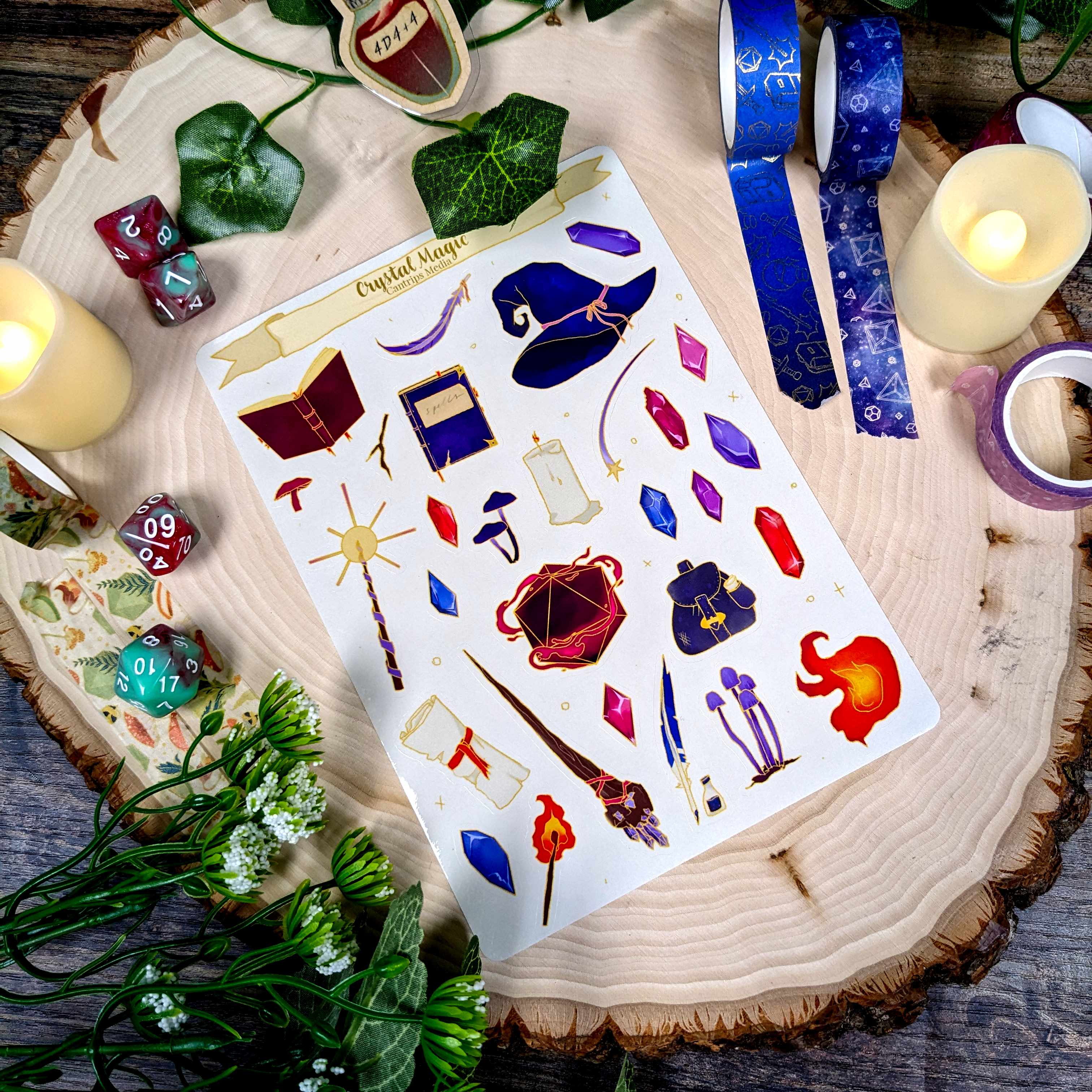 Crystal Magic Stickers | Waterproof Wizard, Sorcerer, Magic User Stick ...