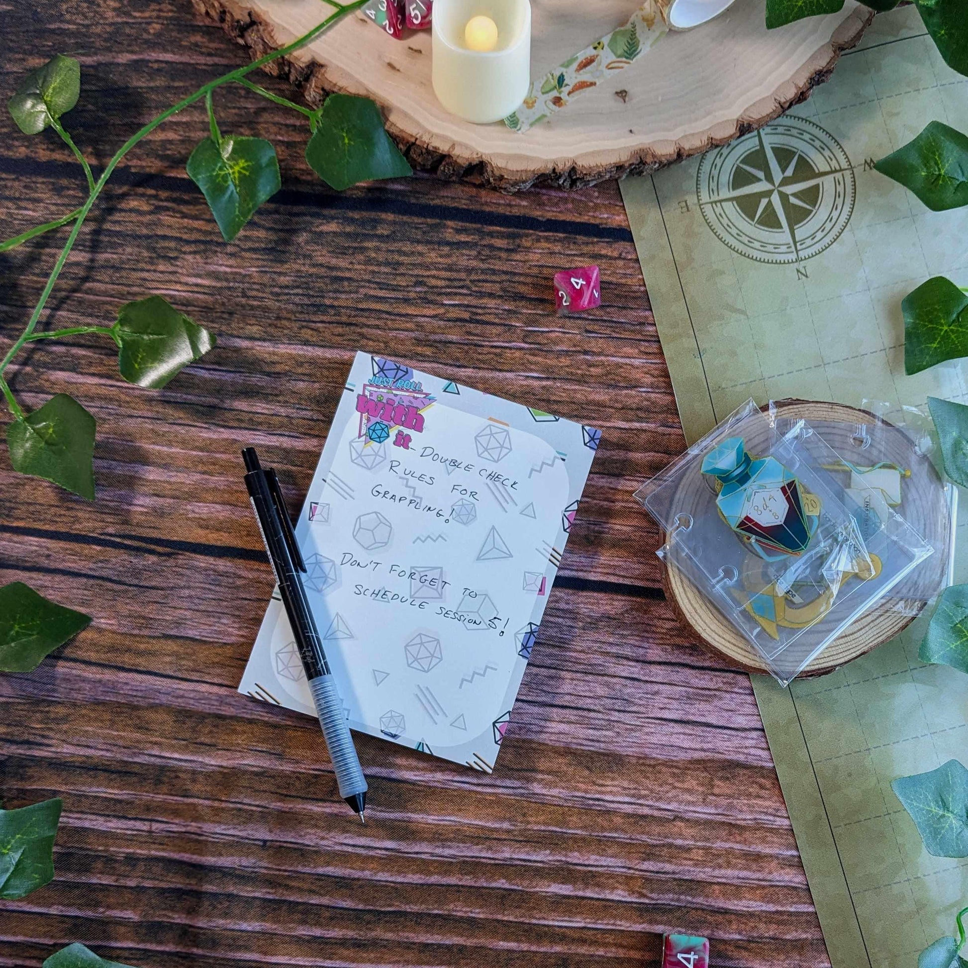 Just Roll With it Notepad TTRPG, DND, Dice