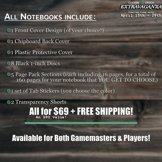 Custom Gamemaster's Notebook | LIMITED TIME ONLY