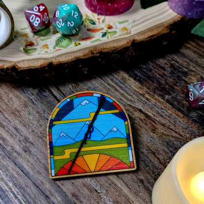 Stained Glass D&D Class Pins | Wooden Pins