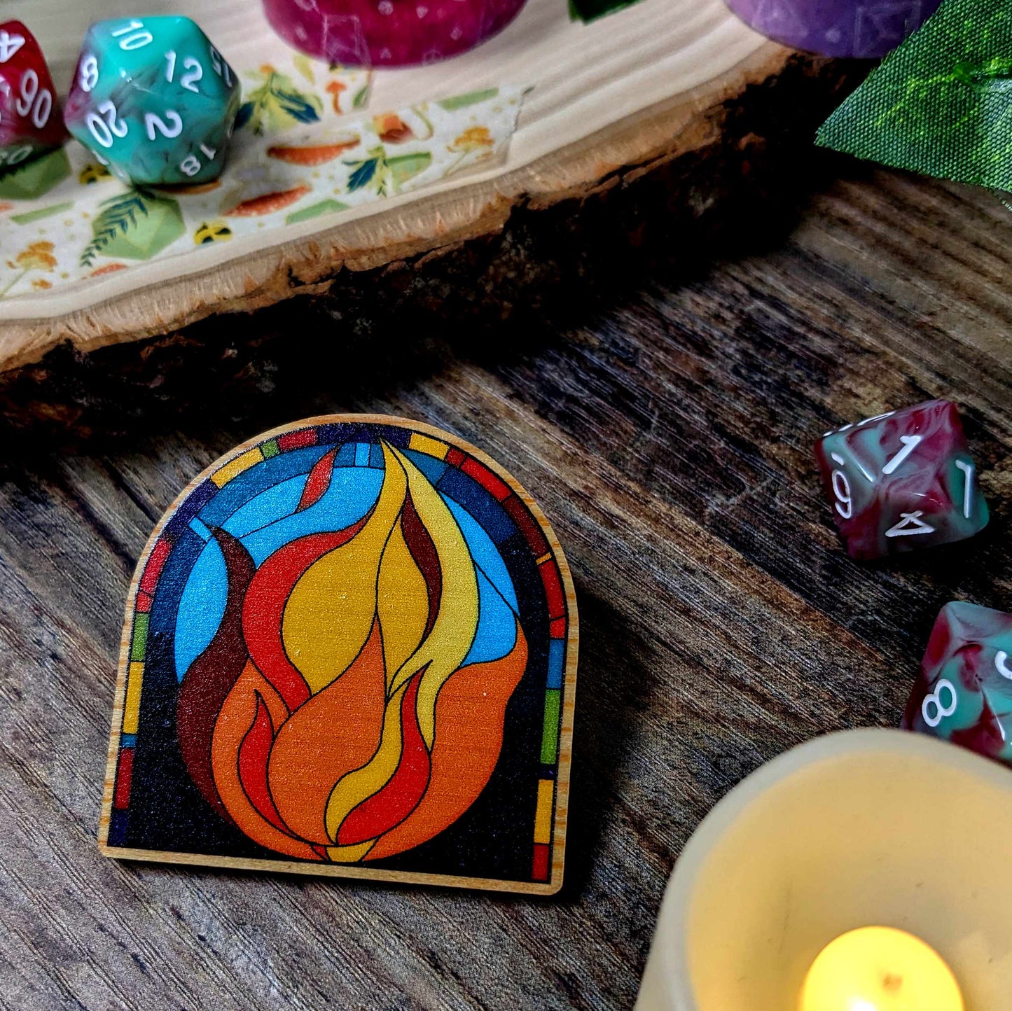 Stained Glass D&D Class Pins | Wooden Pins