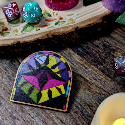 Stained Glass D&D Class Pins | Wooden Pins