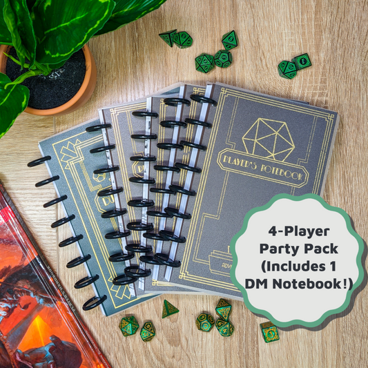 4-Player Party Pack (Includes one DM Notebook!)