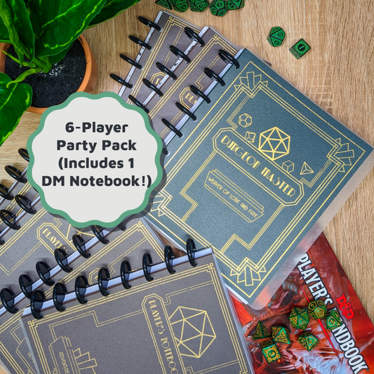 6-Player Party Pack (Includes one DM Notebook!)