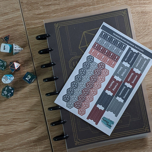 Tab stickers for Player's Discbound Notebook and journals and campaign diaries