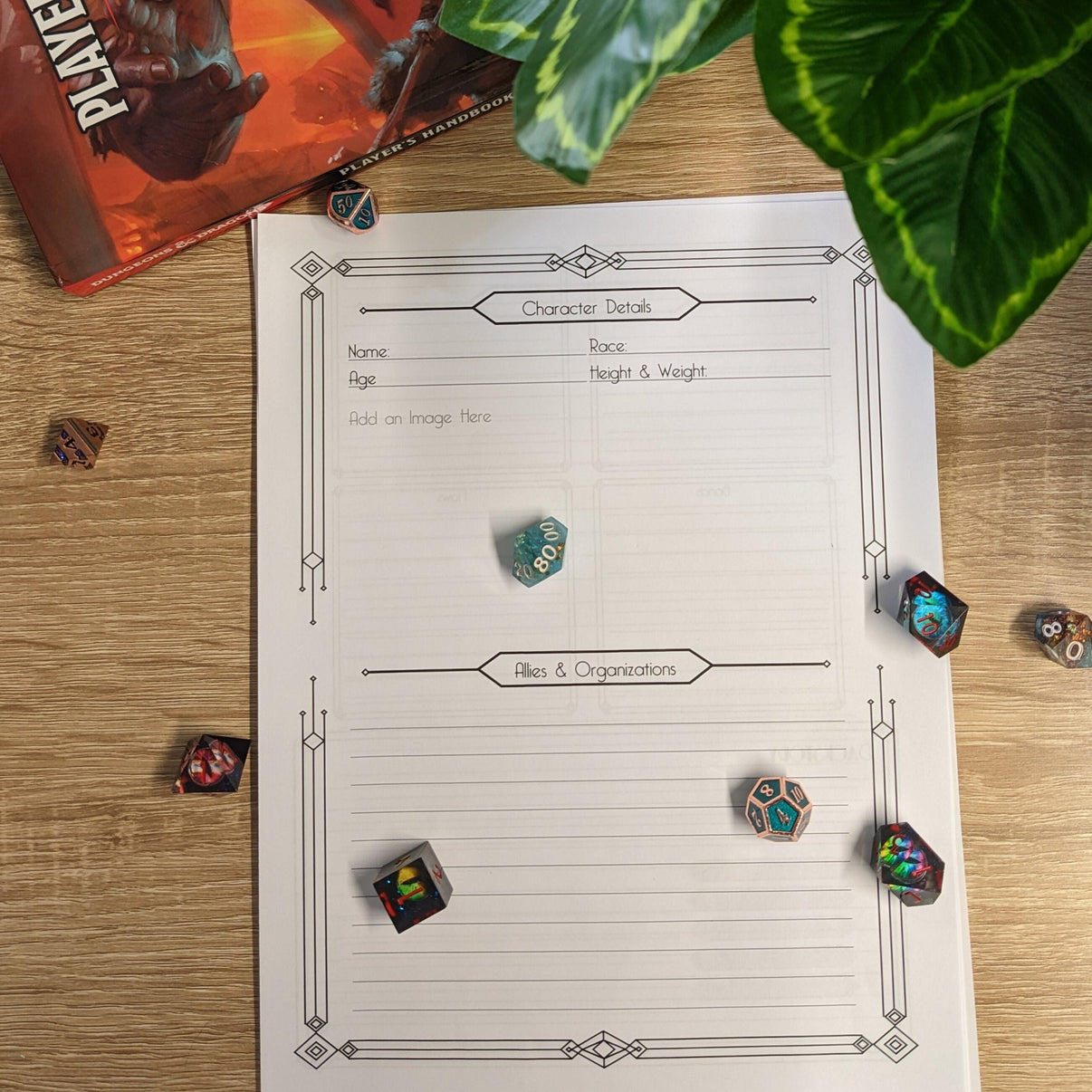 Printable Character Sheet Cantrips Media