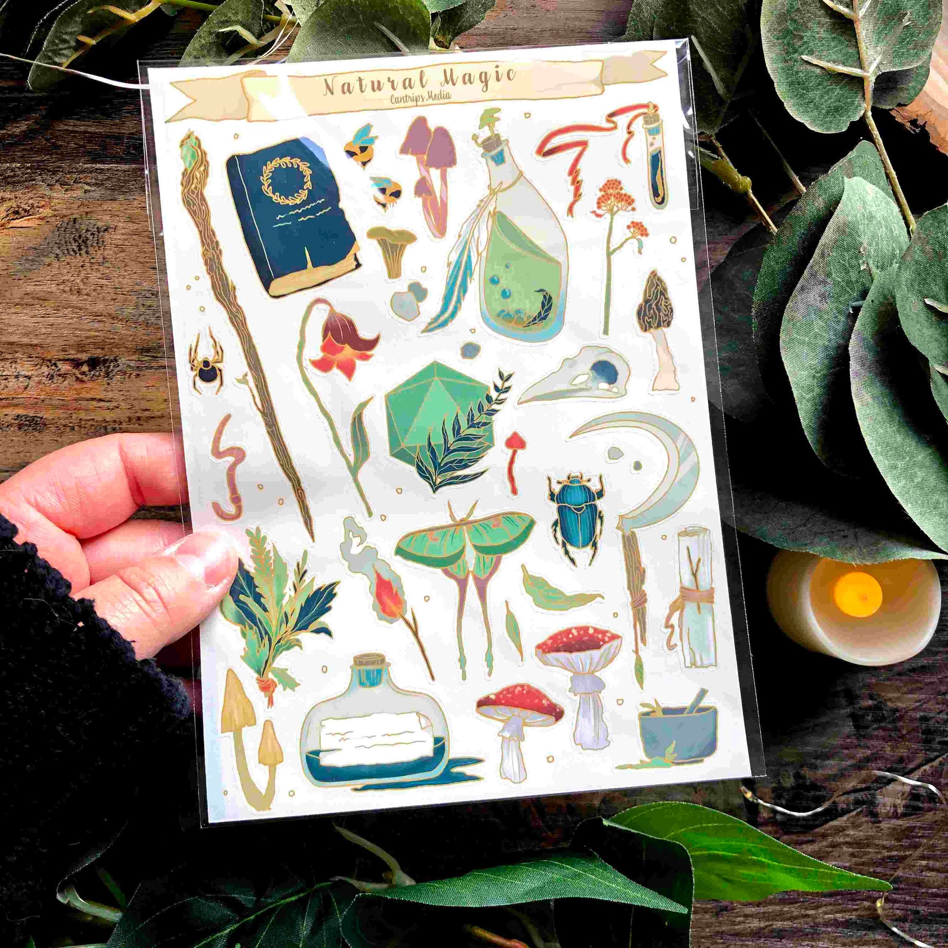 Natural Magic Stickers | Waterproof Druid, Ranger, Wild Magic, Stickers, for D&D and TTRPGs