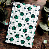 Teal D20 - Hardcover Blank Dot Grid Notebook