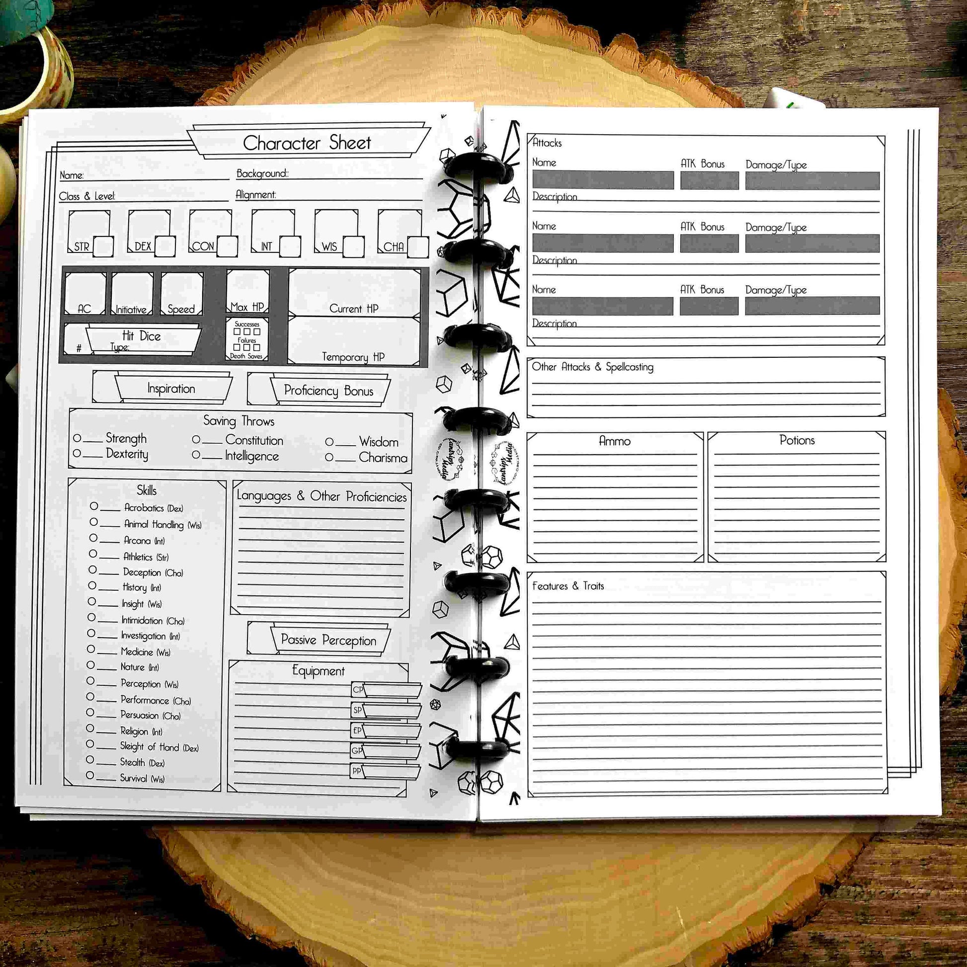Ranger Character Sheets Page Pack (Art Deco Version)