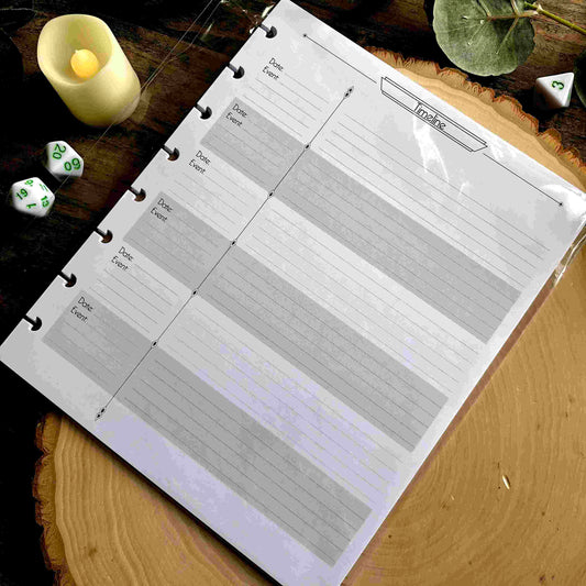Timeline Sheets Page Pack | DM's Guide to Adventure Refill