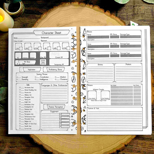 Artificer Character Sheets Page Pack (Art Deco Version)