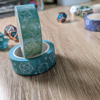 Green and Yellow Pastel D&D dice washi tape