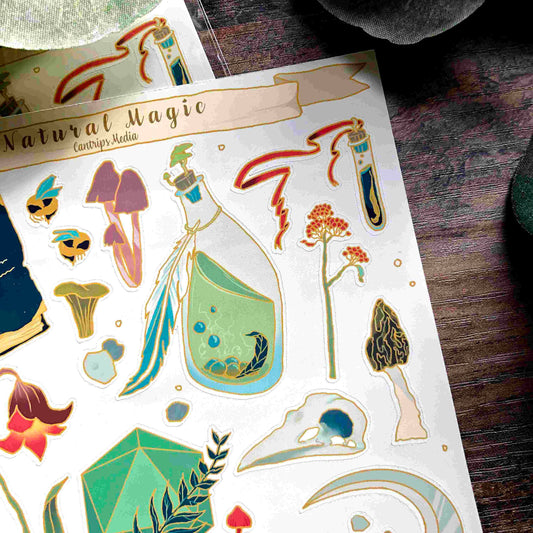 Natural Magic Stickers | Waterproof Druid, Ranger, Wild Magic, Stickers, for D&D and TTRPGs