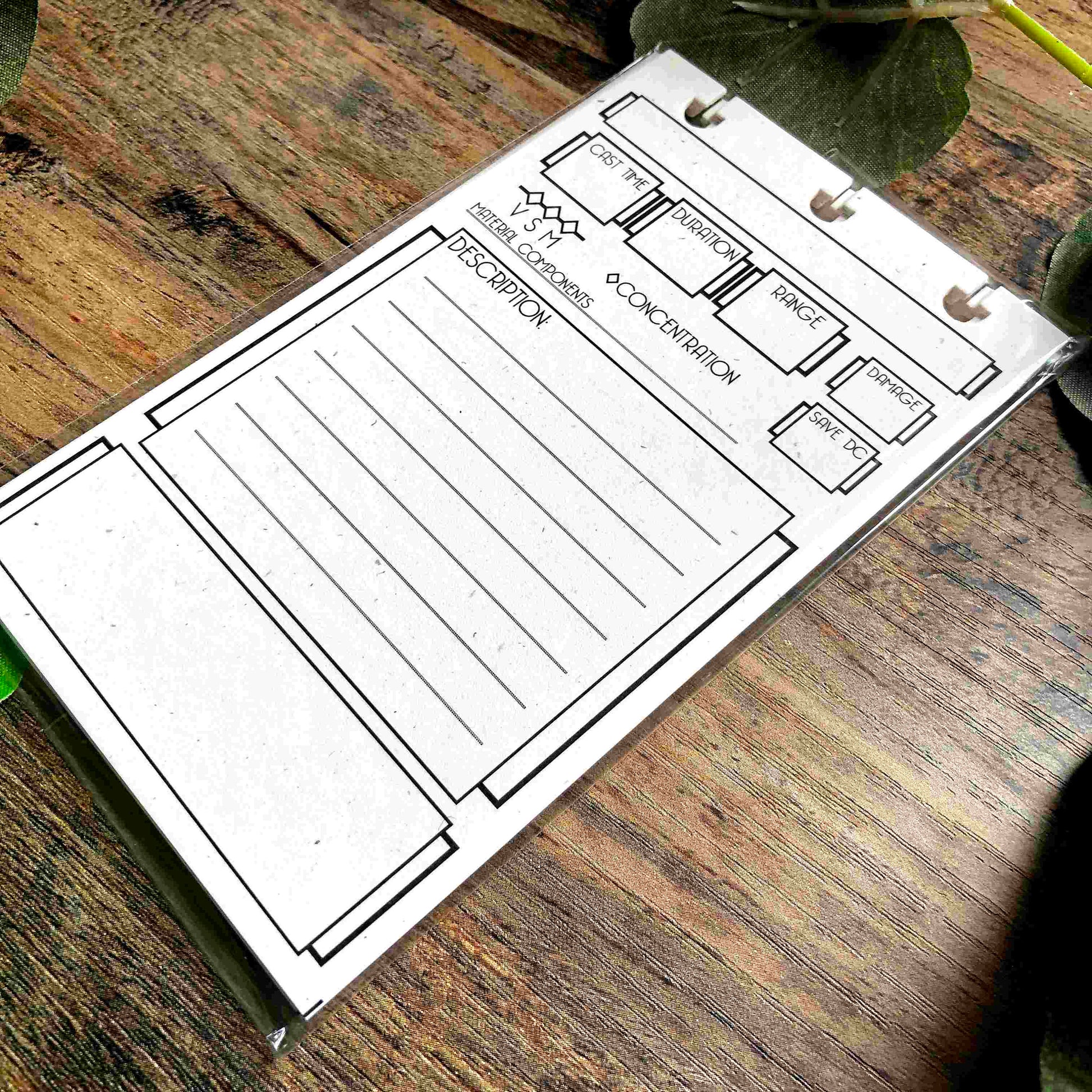 Spell Cards for Tome of Spells - Mini Notebook for D&D 5e | D&D 5e