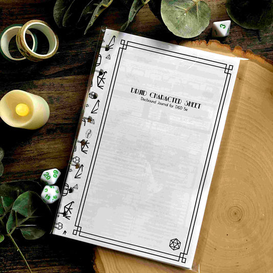 Druid Character Sheets Page Pack (Art Deco Version)