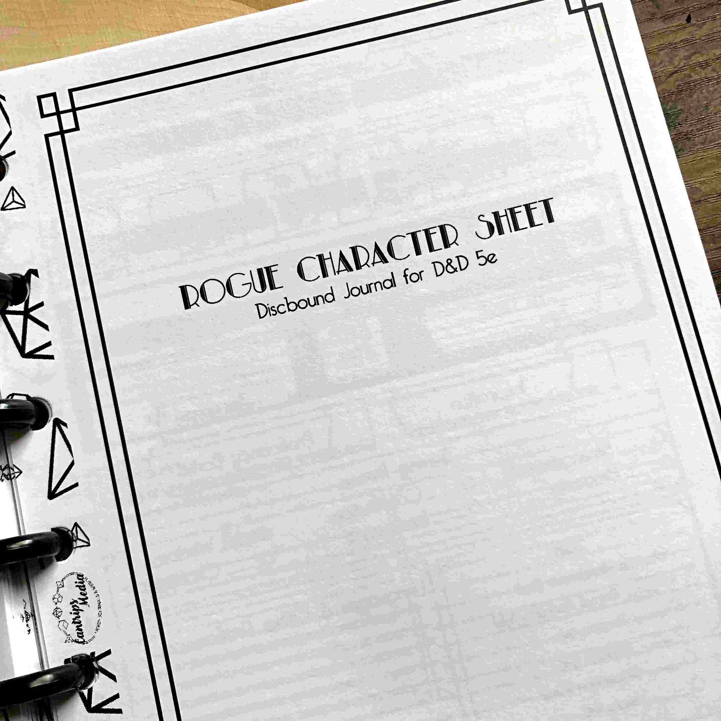 Rogue Character Sheets Page Pack (Art Deco Version)