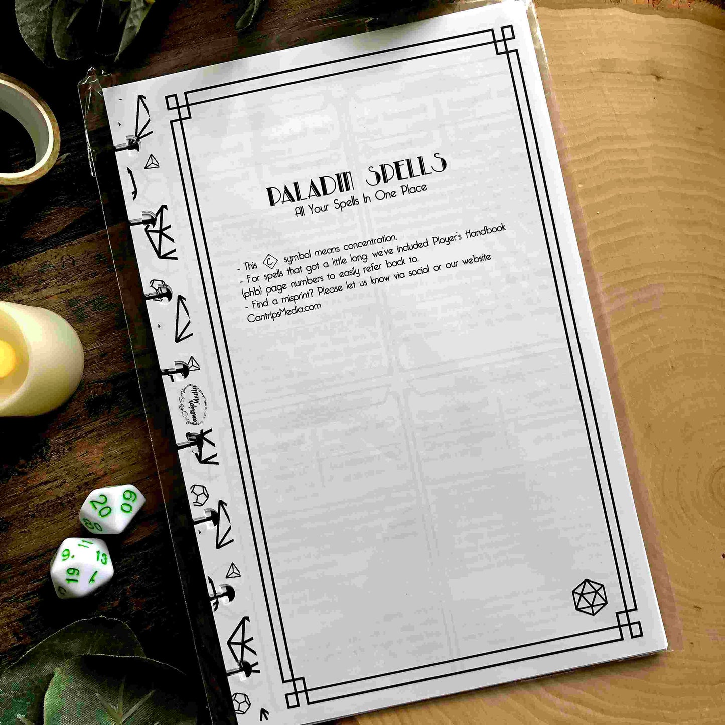 Paladin Spell Sheets ONLY Page Pack (Art Deco Version)