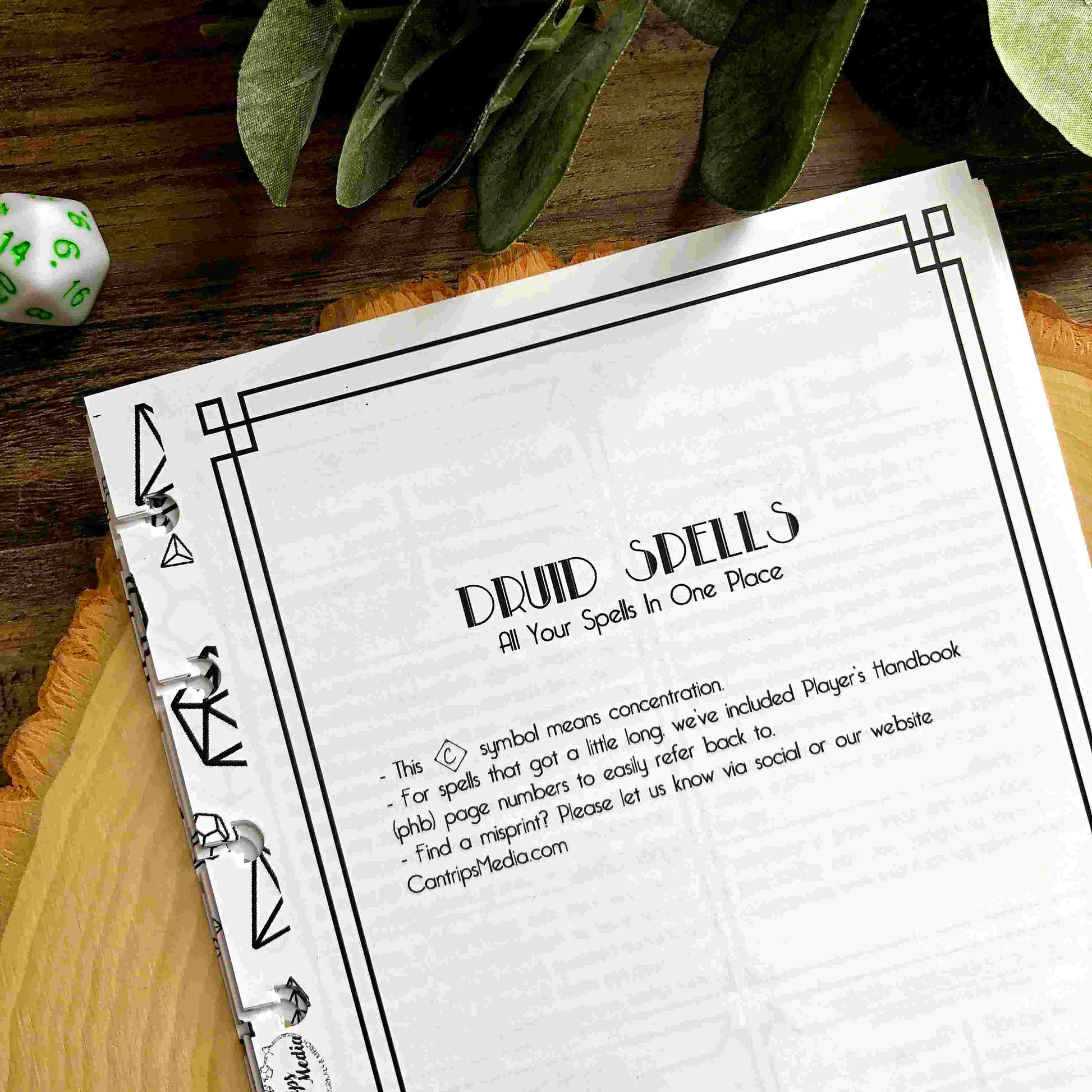 Druid Spell Sheets ONLY Page Pack (Art Deco Version)